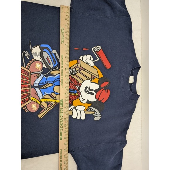 Vintage Mickey Mouse Crewneck Sweatshirt XL Made In Usa Cartoon Dad Fix It Rare - Picture 7 of 9